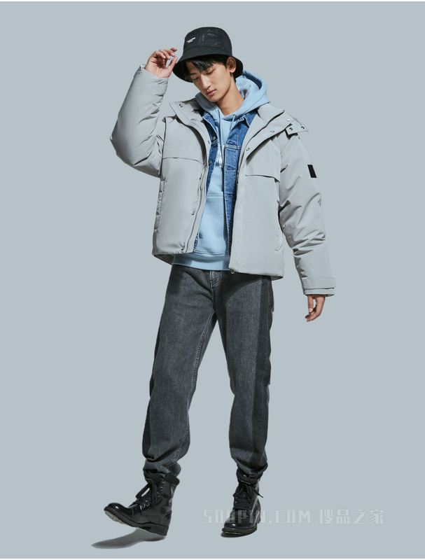 Calvin Klein 22秋冬新款男士织带机能防风连帽派克保暖羽绒服J323736