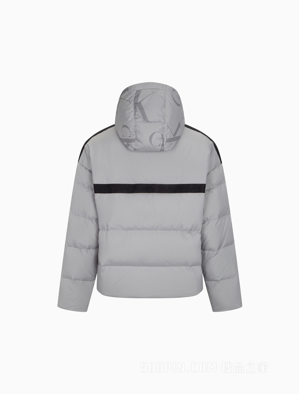 Calvin Klein 22秋冬新款男士简约LOGO织带三防连帽保暖羽绒服J323735