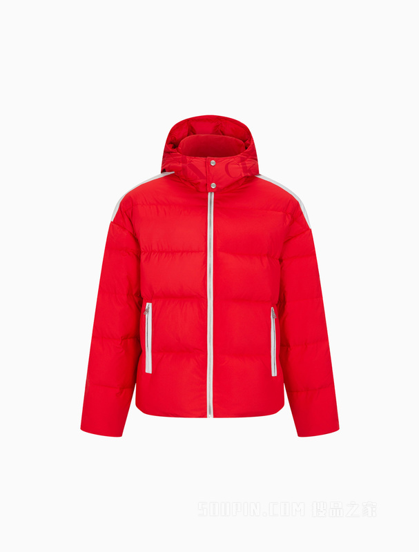 Calvin Klein 22秋冬新款男士简约LOGO织带三防连帽保暖羽绒服J323735