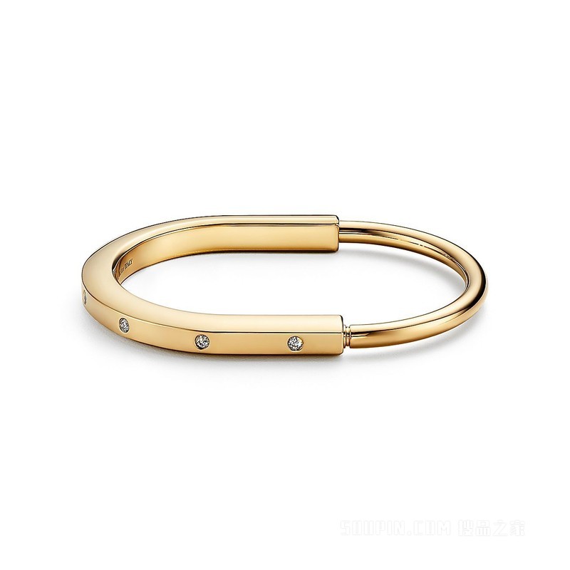 Tiffany Lock 系列 18K 黄金镶嵌钻石手镯