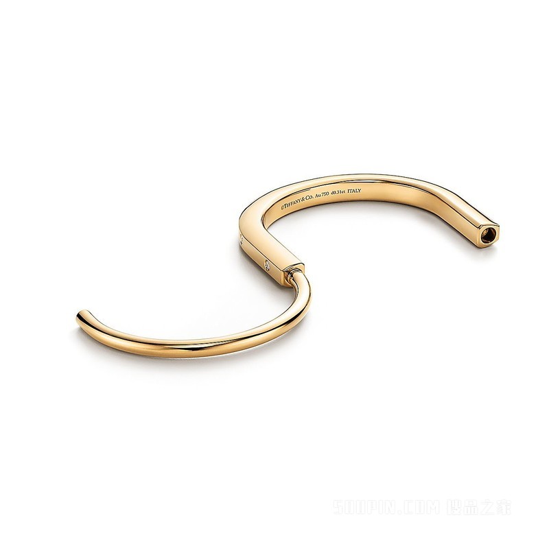 Tiffany Lock 系列 18K 黄金镶嵌钻石手镯