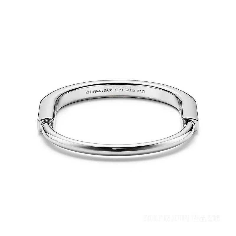 Tiffany Lock 系列 18K 白金镶嵌钻石手镯