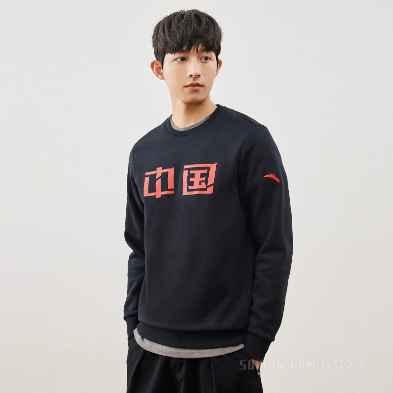 安踏中国冰雪系列炽热征程男子套头卫衣