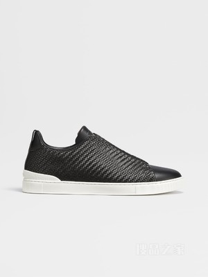 黑色 PELLE TESSUTA™ Triple Stitch™ 低帮运动鞋