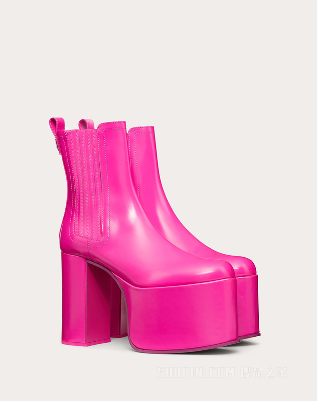 VALENTINO GARAVANI CLUB小牛皮防水台踝靴（鞋跟高12.5厘米）