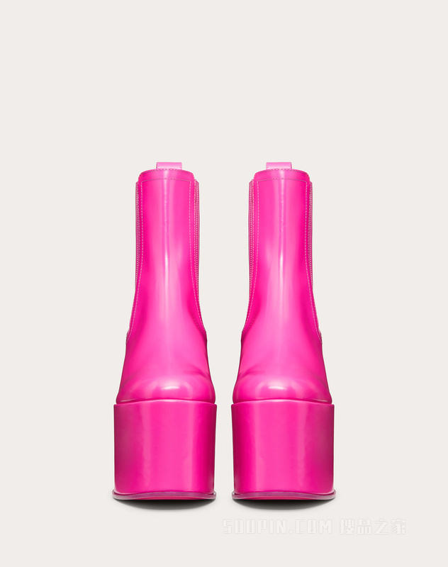 VALENTINO GARAVANI CLUB小牛皮防水台踝靴（鞋跟高12.5厘米）