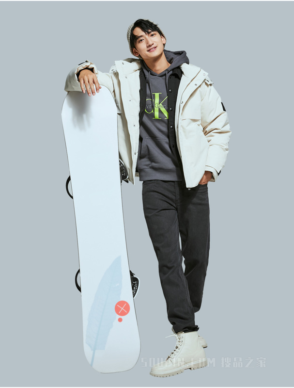 Calvin Klein 22秋冬新款男士织带机能防风连帽派克保暖羽绒服J323736