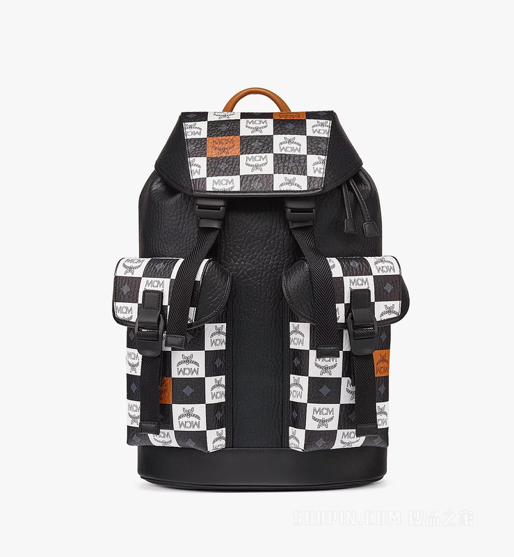 Medium Brandenburg Visetos棋盘格纹双肩背包