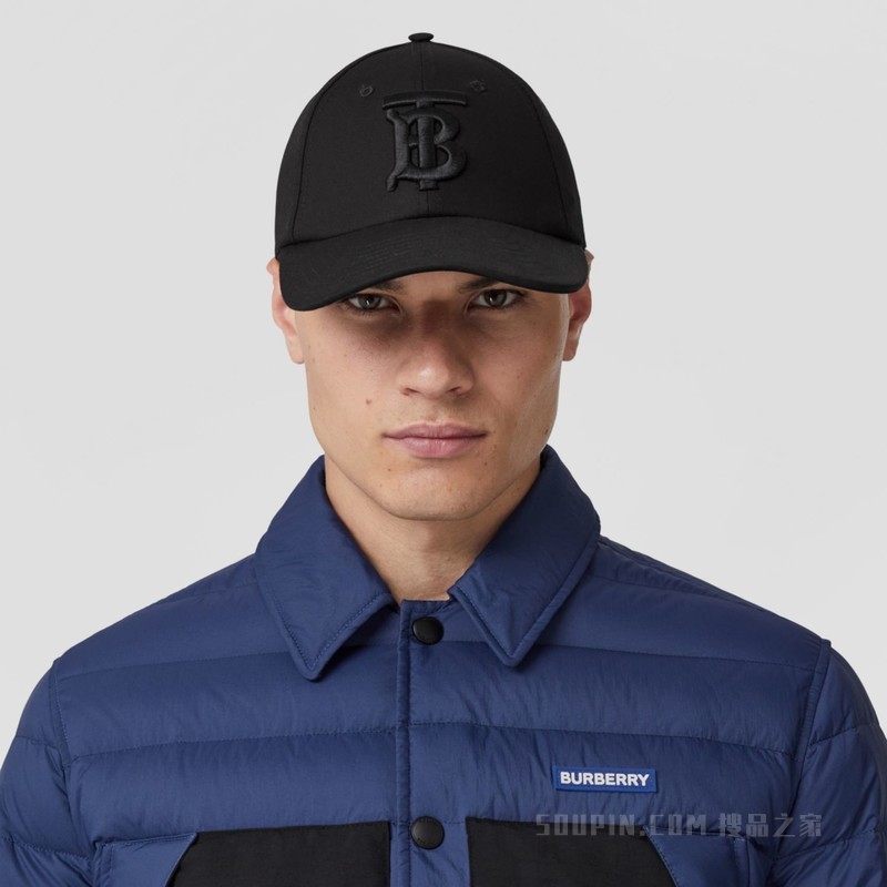 徽标印花尼龙羽绒服 (深皇家蓝) - 男士