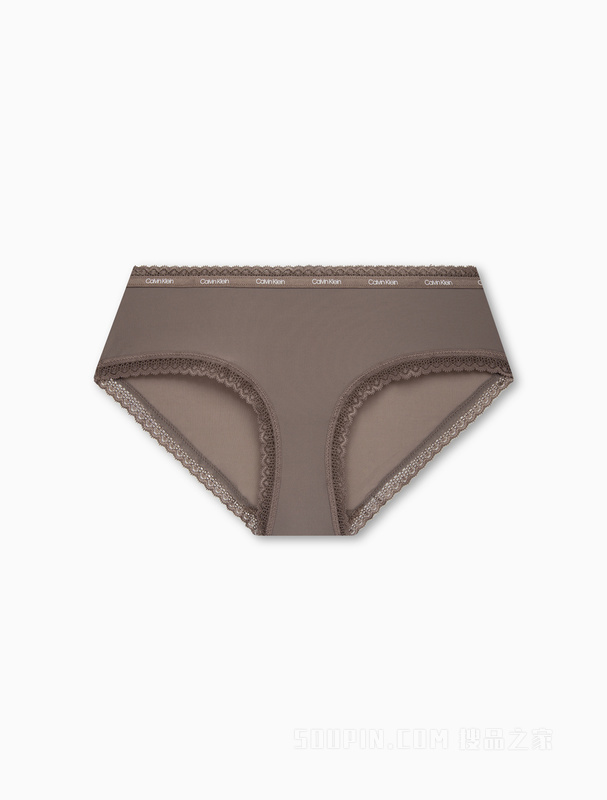 Calvin Klein 22秋冬新款女士性感蕾丝循环LOGO透气半包臀三角内裤QD3767