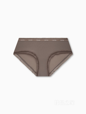 Calvin Klein 22秋冬新款女士性感蕾丝循环LOGO透气半包臀三角内裤QD3767
