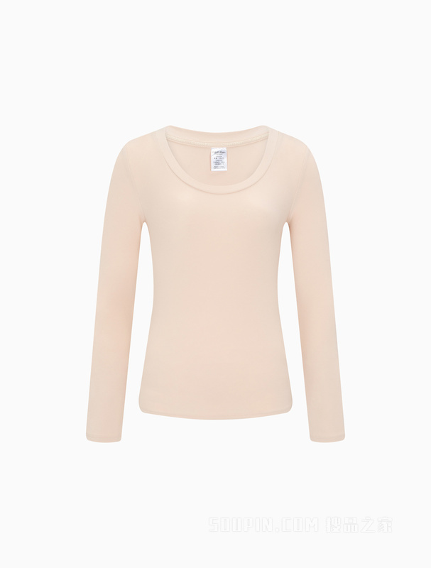Calvin Klein 22秋冬女士简约大圆领轻盈柔滑打底舒适保暖内衣QS6894AD