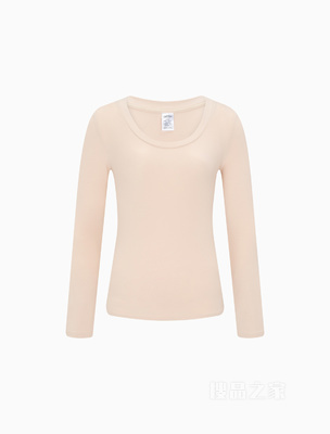 Calvin Klein 22秋冬女士简约大圆领轻盈柔滑打底舒适保暖内衣QS6894AD