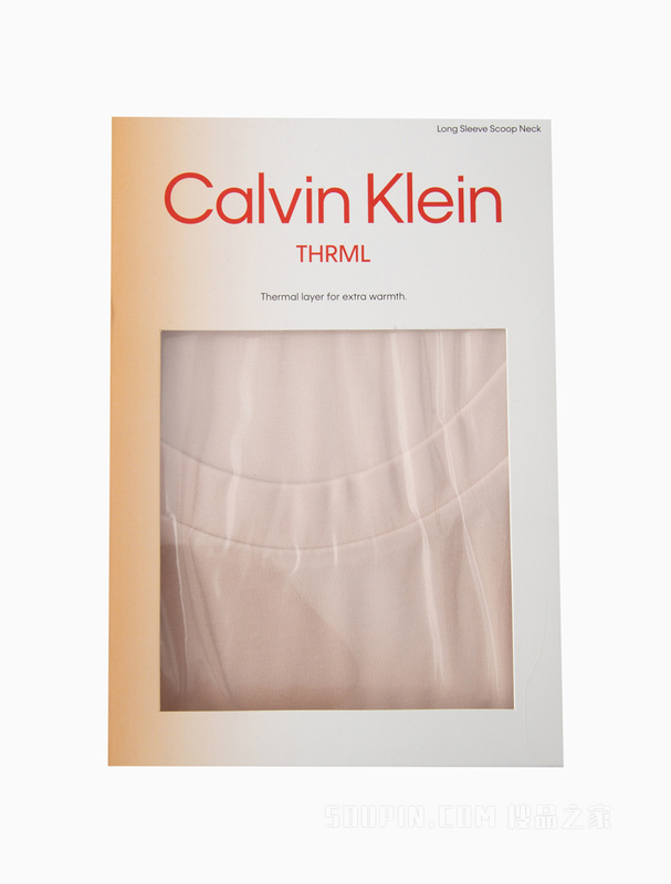 Calvin Klein 22秋冬女士简约大圆领轻盈柔滑打底舒适保暖内衣QS6894AD