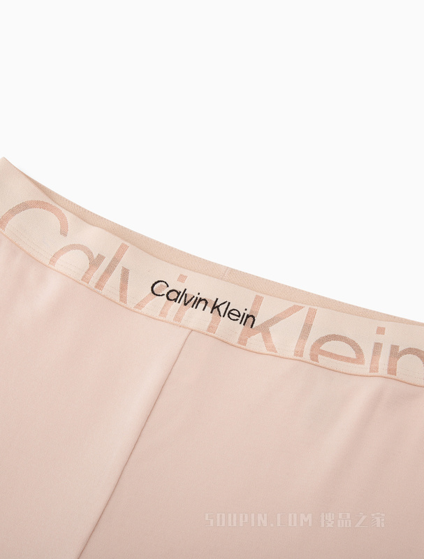 Calvin Klein 22秋冬女士时尚双重LOGO腰边轻盈柔滑舒适保暖长裤QS6895AD