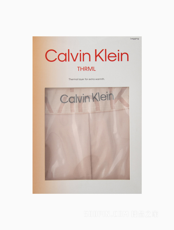 Calvin Klein 22秋冬女士时尚双重LOGO腰边轻盈柔滑舒适保暖长裤QS6895AD