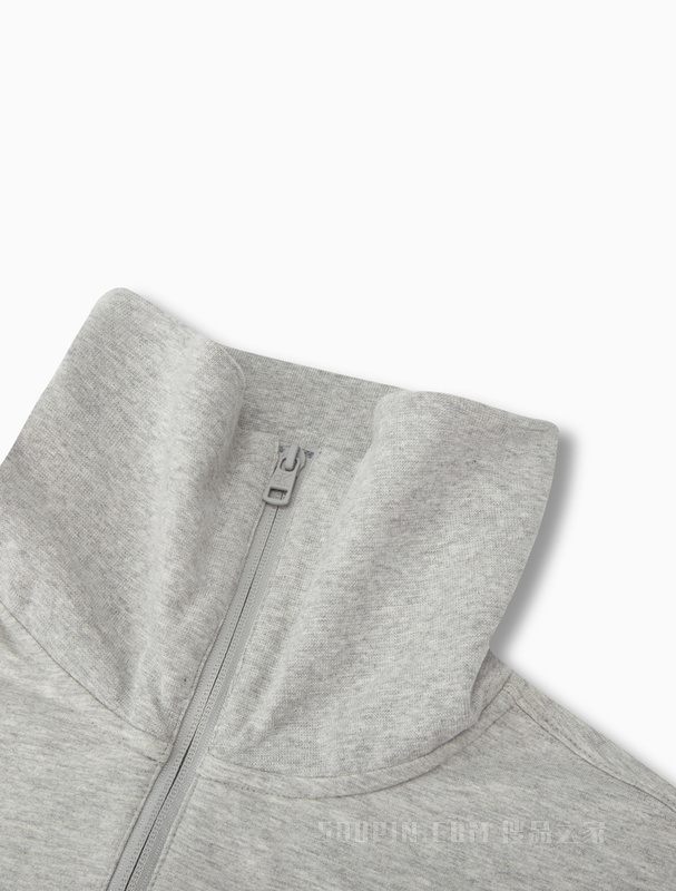 Calvin Klein 22秋冬女士时尚幻影LOGO拉链半襟高立领卫衣裙J220970