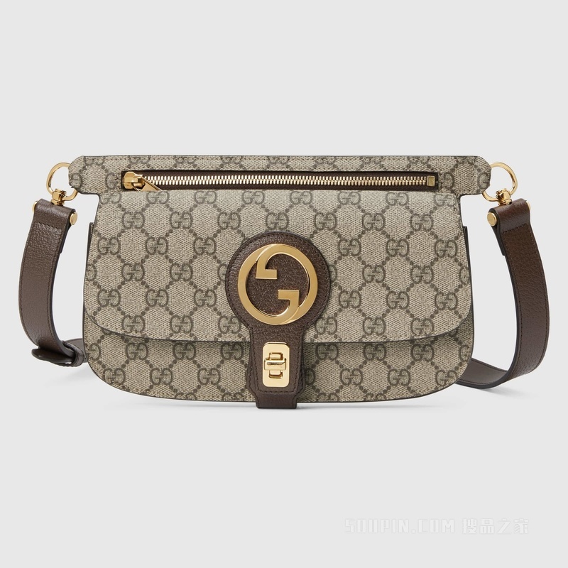 Gucci Blondie系列腰包 米色和乌木色Supreme帆布