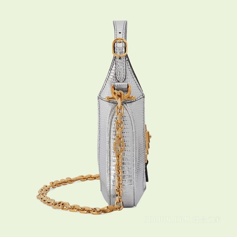 Jackie 1961系列蜥蜴皮迷你手袋 银色