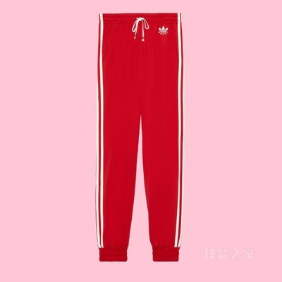 adidas x Gucci联名系列针织慢跑长裤 亮红色
