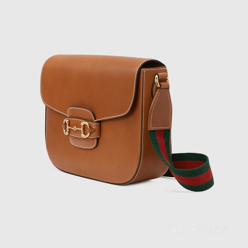 Gucci Horsebit 1955系列肩背包 原色皮革