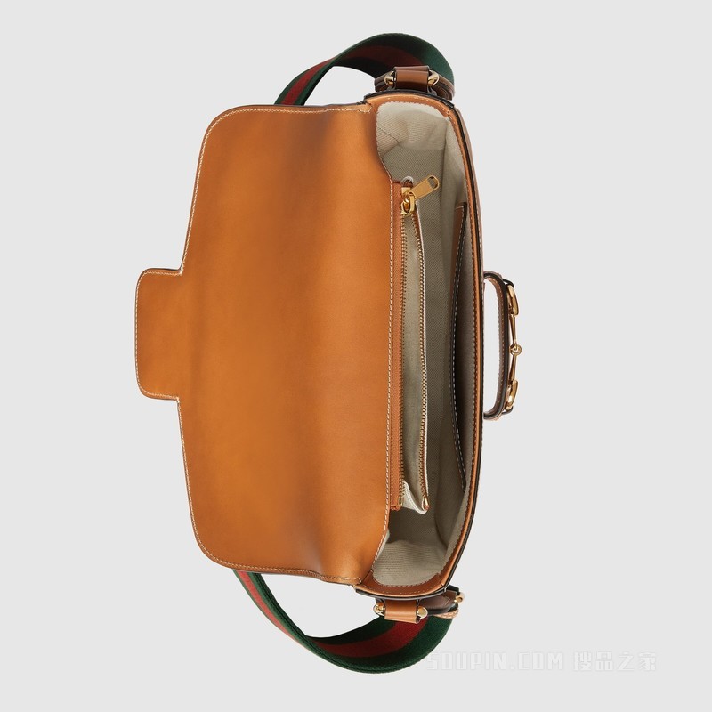 Gucci Horsebit 1955系列肩背包 原色皮革
