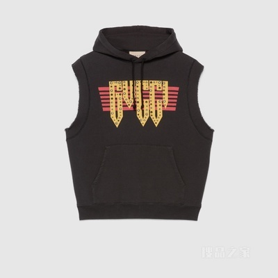 针织棉无袖卫衣 黑色