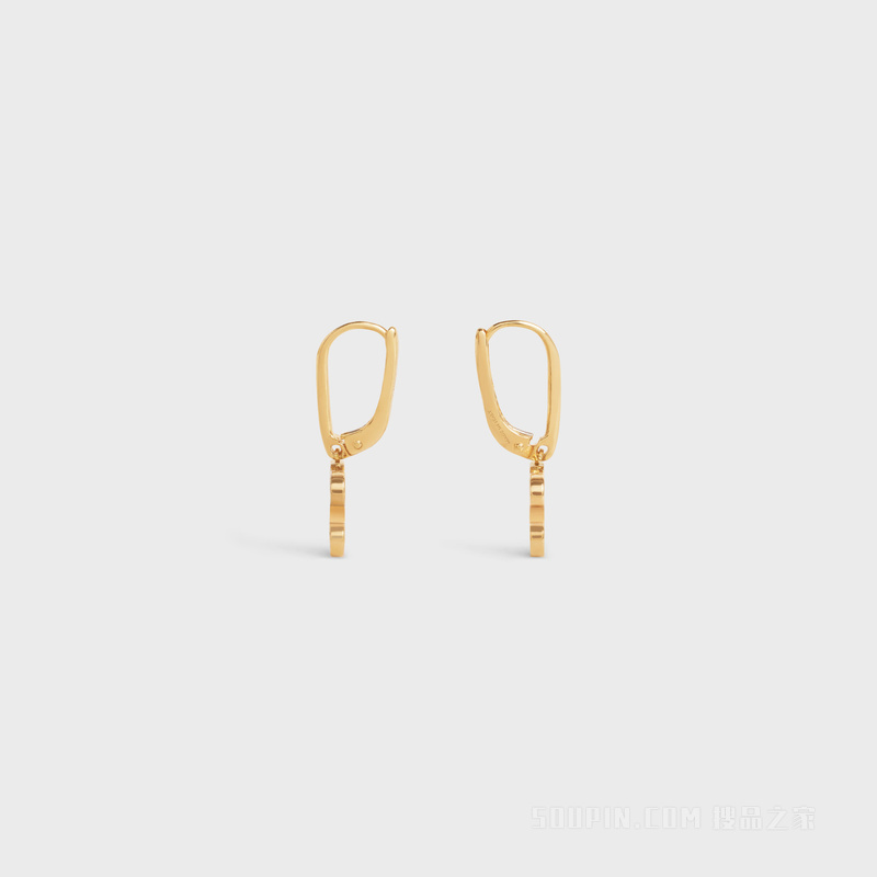 TRIOMPHE FRAME金色饰面黄铜耳环 24564