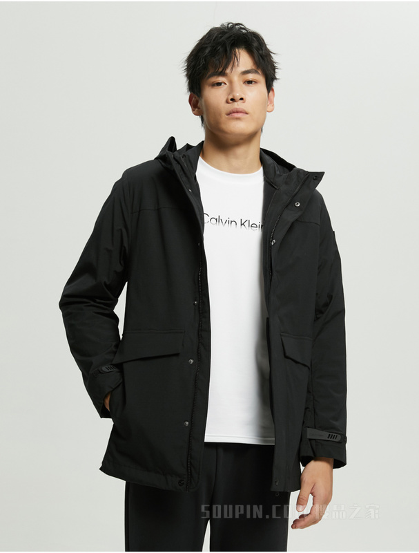 Calvin Klein 22秋冬男士可卸二合一羊羔绒拼接内胆连帽夹克外套4MF2O508