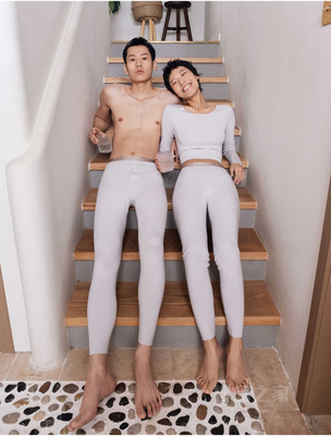 Calvin Klein 22早秋新款男士时尚光泽LOGO腰边无痕舒适保暖长裤AD0002