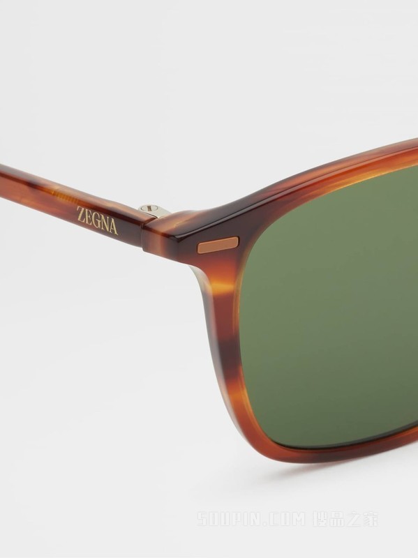 干邑色条纹和哈瓦那色醋酸纤维 Leggerissimo 太阳镜