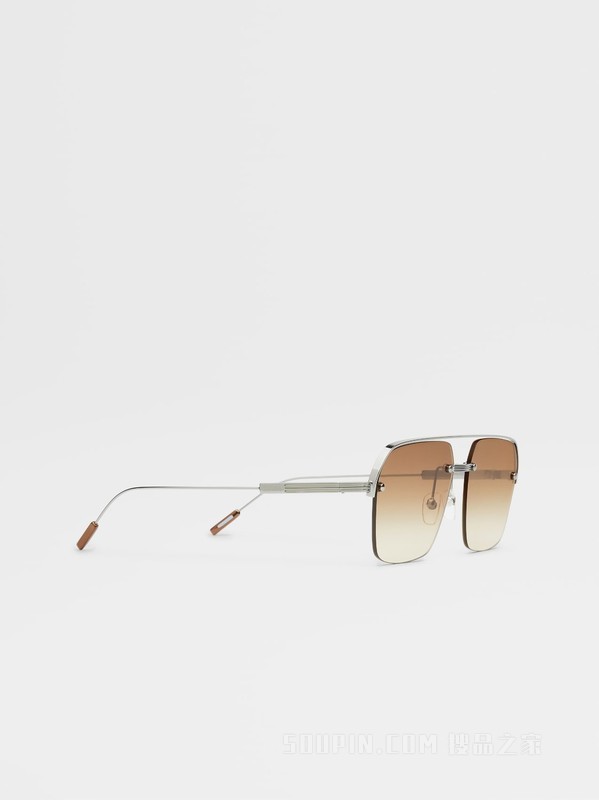 亮面炮铜色金属太阳镜