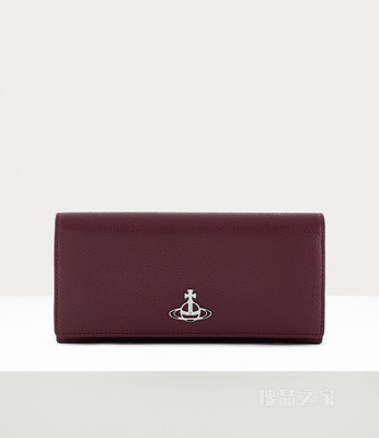 Grain Leather Long Card Holder