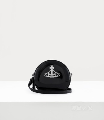 Shiny Patent Mini Round Crossbody Bag
