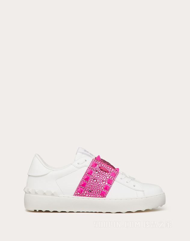 【Valentino/华伦天奴】ROCKSTUD UNTITLED仿水晶和铆钉装饰小牛皮运动鞋 1W0S0A01LHYUX4-搜品之家