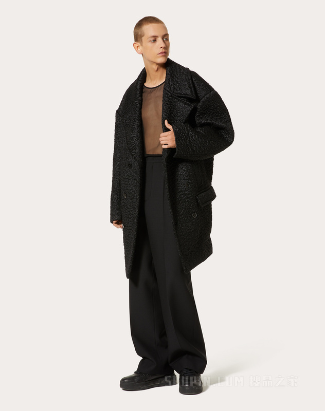 BOUCLÉ WOOL羊毛双排扣大衣