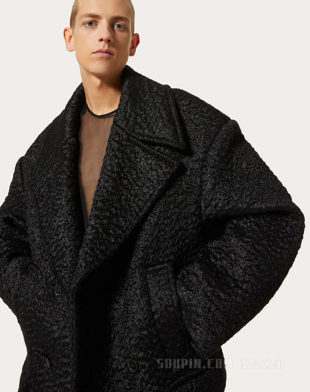 BOUCLÉ WOOL羊毛双排扣大衣