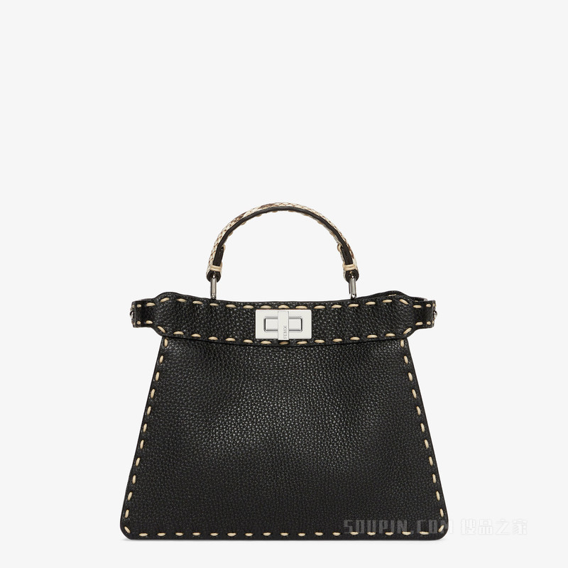 FENDI/芬迪】Peekaboo ISeeU小号手袋黑色Selleria手袋