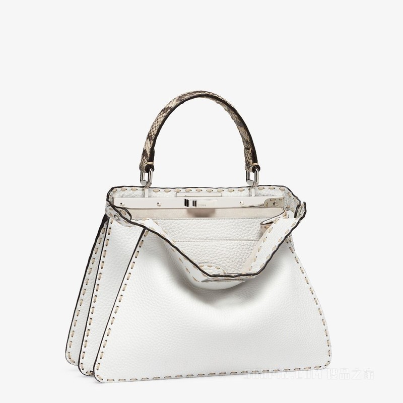 Peekaboo ISeeU中号手袋 白色Selleria手袋