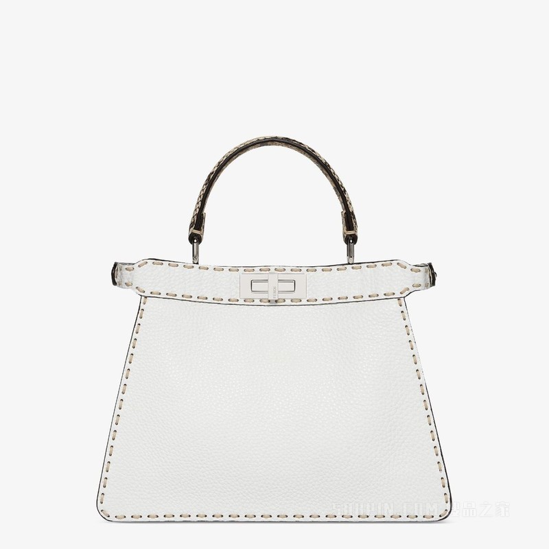 Peekaboo ISeeU中号手袋 白色Selleria手袋