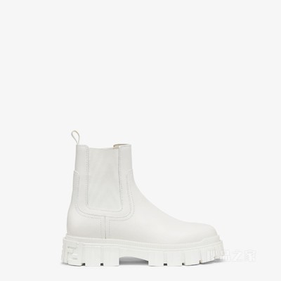 Fendi Force 白色皮革切尔西靴