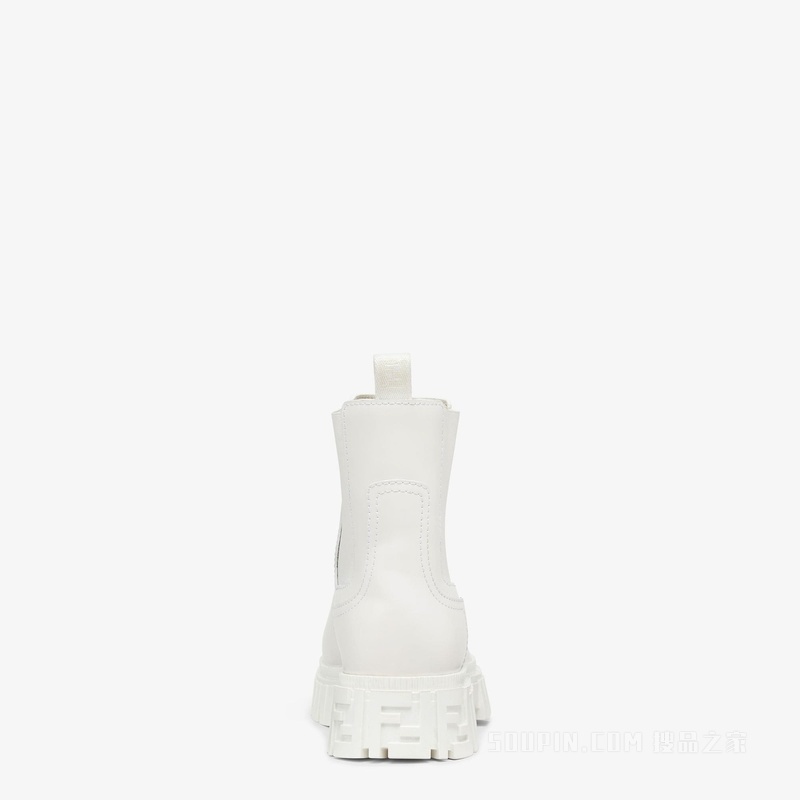 Fendi Force 白色皮革切尔西靴