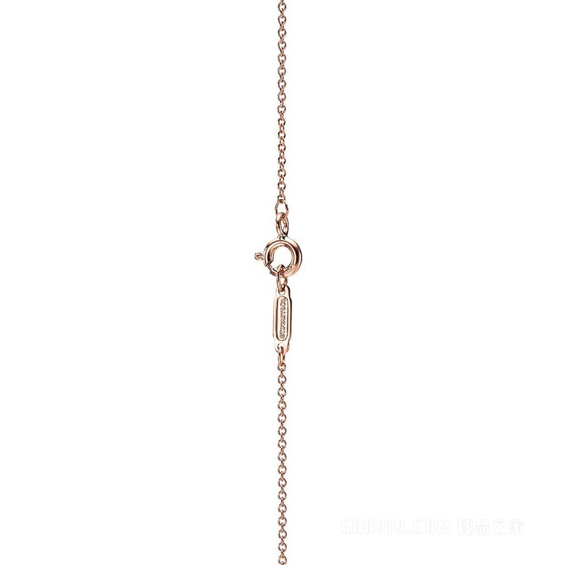 Tiffany Victoria™ 系列 18K 玫瑰金钻石项链，大号。