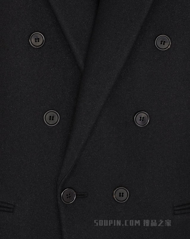 羊毛毡长款双排扣大衣