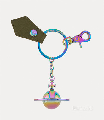 Saffiano 3D Orb Iridescent Keyring