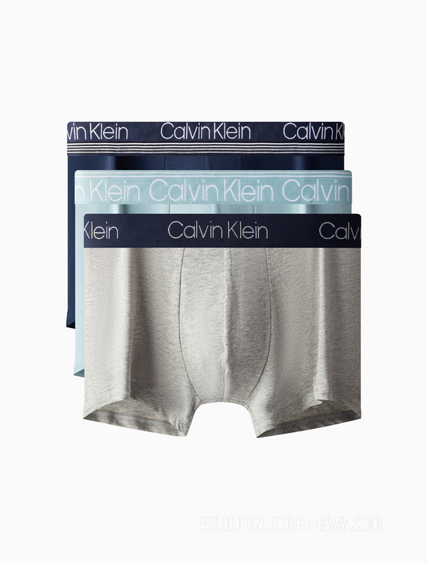 Calvin Klein 22秋冬男士三条装时尚循环LOGO舒适棉质透气平角内裤NB2729