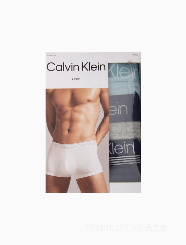 Calvin Klein 22秋冬男士三条装时尚循环LOGO舒适棉质透气平角内裤NB2729