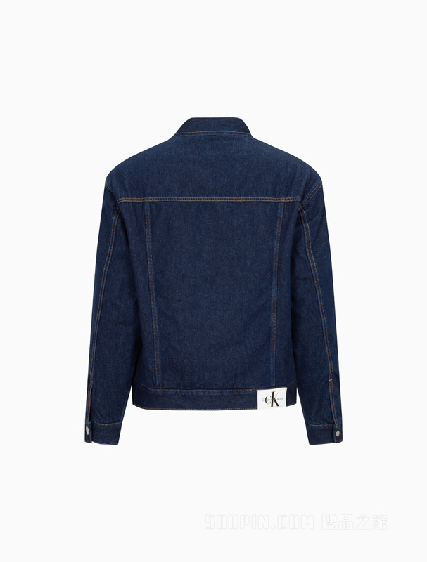 Calvin Klein 22秋冬新款男士简约铆钉扣LOGO织标夹棉牛仔外套J321269