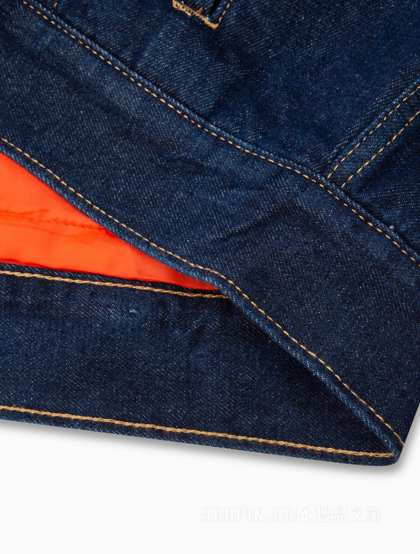 Calvin Klein 22秋冬新款男士简约铆钉扣LOGO织标夹棉牛仔外套J321269