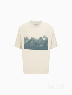 【简约系列】Calvin Klein 22秋冬男女情侣中性圆领印花短袖T恤40704ST